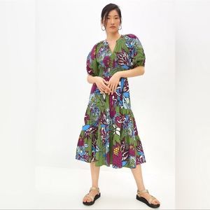 Anthropologie | Conditions Apply Puff Sleeved Midi Dress